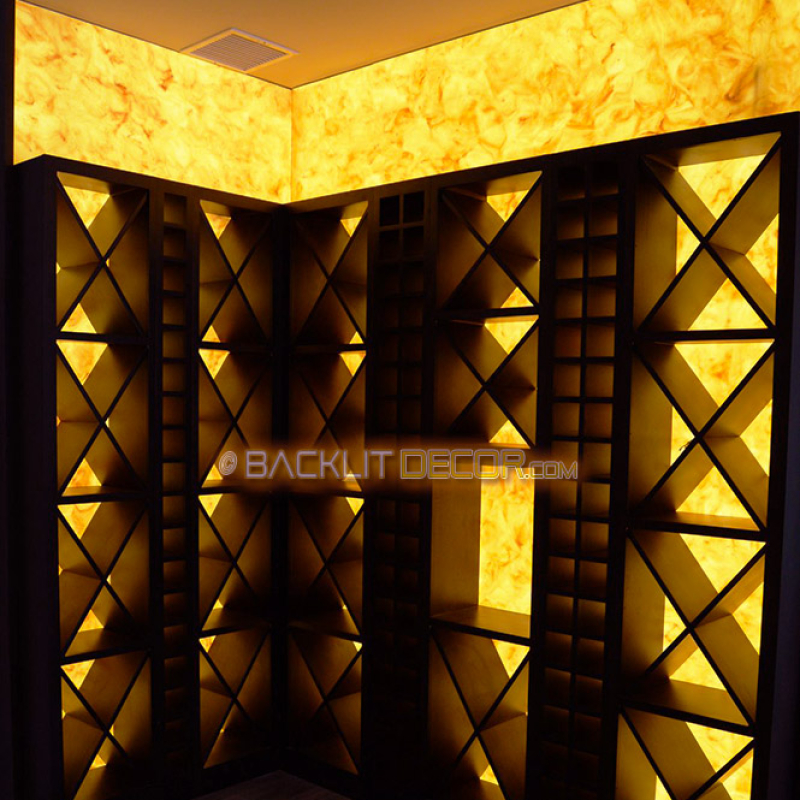 Backlit Wine Cellar
