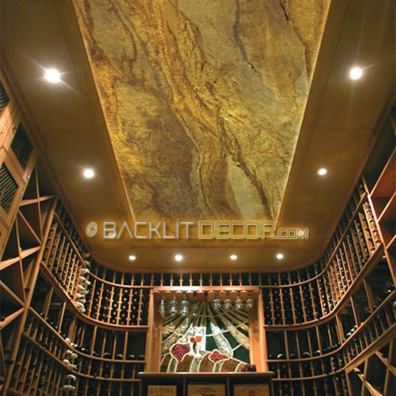 Illuminated Wine Cellar Ceiling
