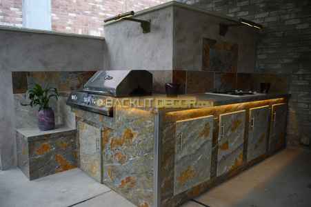 Outdoor faux marble kitchen